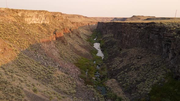 Flying down a river canyon in Southern Idaho