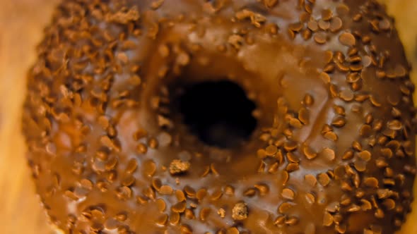 Chocolate Donuts Decorated with Chocolate Pieces