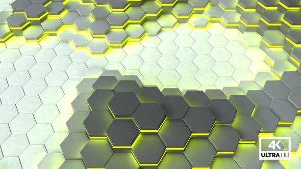 Abstract Hexagon Background Yellow