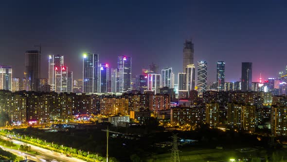 Time lapse of cityscape in nanjing city