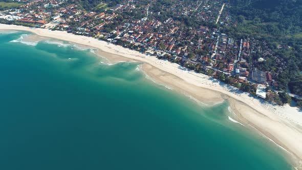 Maresias beach landmark travel destination in Brazil.