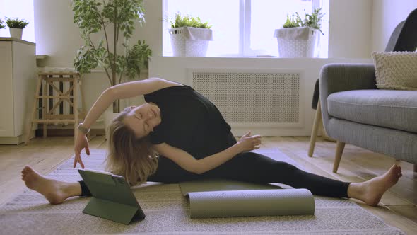 Tablet Computer Yoga Instructions Exercise