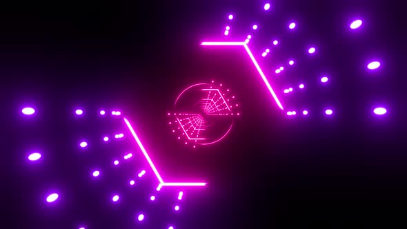 Colored Radial Neon Dots Tunnel 3