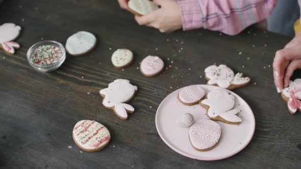 Children Decorating Easter Cookies