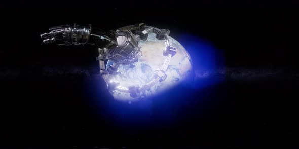 ISS in Virtual Reality 360 Degree Video. International Space Station Orbiting alt