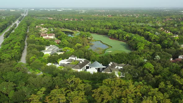 Aerial Drone Video Luxury Mega Mansion Bears Club Jupiter Fl Usa