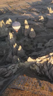 Balloons in Cappadocia Vertical Video Slow Motion