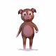 Brown Pig Happy Walk on White Background - VideoHive Item for Sale