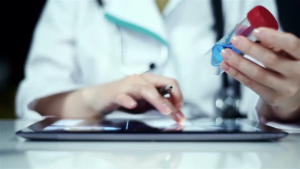 Scientist Studying Sample.