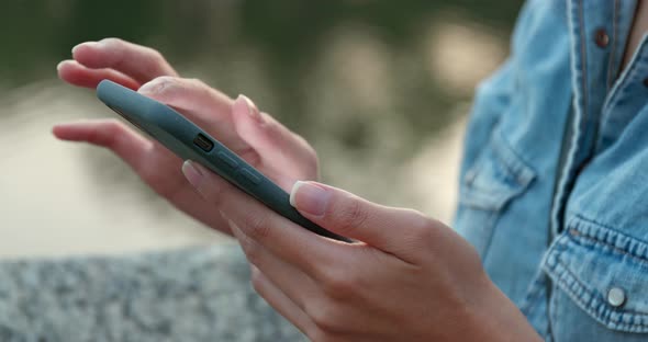 Close up of woman use of smart phone