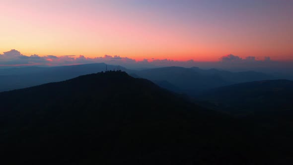 4K Aerial drone of beautiful valley between mountains.