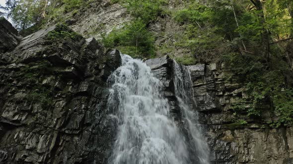 Manyavsky Waterfall Summer Landscape in Ukraine