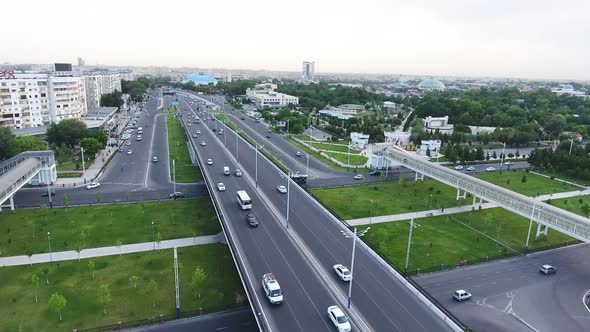 summer panorama of the beautiful and green of Tashkent city