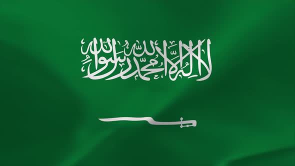 Saudi Arabia Waving Flag Animation 4K Moving Wallpaper Background