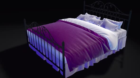 Cartoon Shaded Bed with Rotating Camera Around Bed