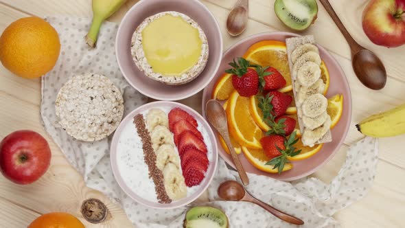 Granola with Yogurt for Breakfast with Fruits Berries a Cup