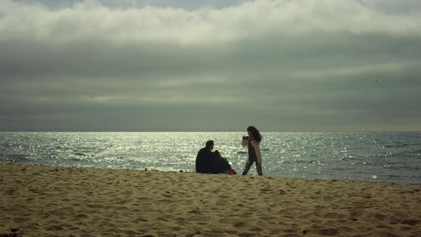 Lovely Family Making Photo at Sea Beach