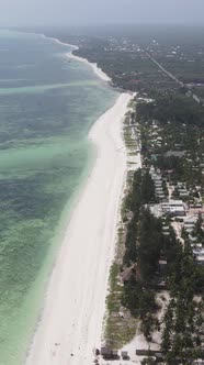 Vertical Video of the Ocean Near the Coast of Zanzibar Tanzania