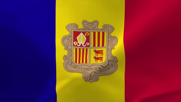 Andorra Waving Flag 4K Moving Wallpaper Background