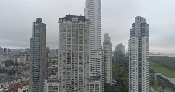 Aerial view of buildings in Puerto Madero. Buenos Aires, Argentina.