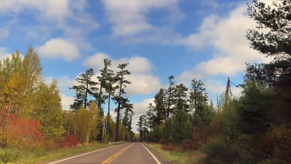 Driving on the Gunflint Trail in Minnesota