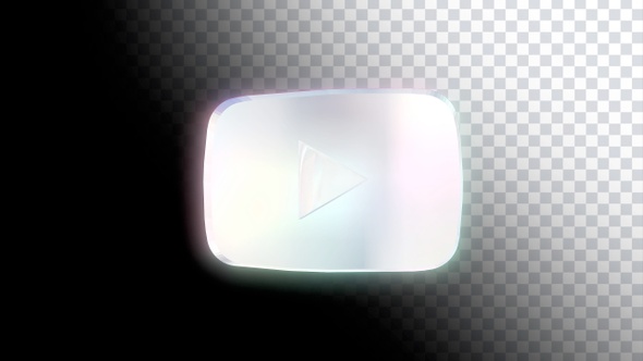 Youtube Silver Play Button (with glow)