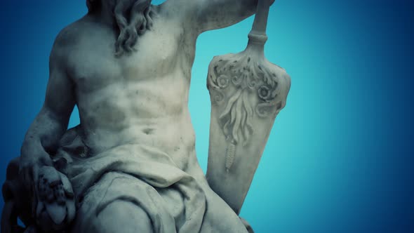 Antique White Marble Statue alt