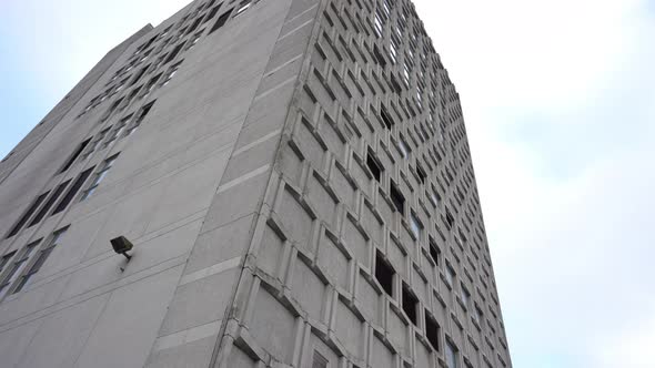 A tall high-rise building the heart of the city. Hanley, Stoke on Trent and the BT building, old and