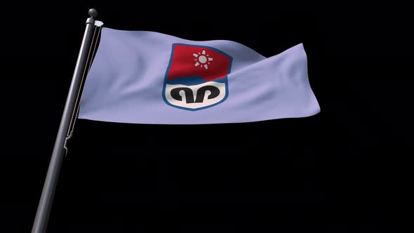 Flag Of Prijedor City (Bosnia And Herzegovina)  With Alpha Channel 4K