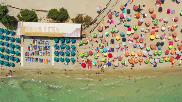 Crowded Beach and the Sea