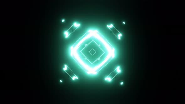 Rotation of an Abstract Iridescent Neon Figure of Mint Color