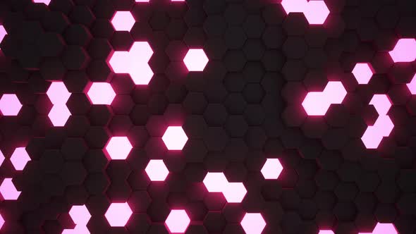 Hexagons Glowing Background 01 - 4K