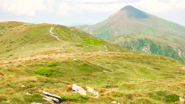 Beautiful Panorama of the Carpathian Mountains in Summer