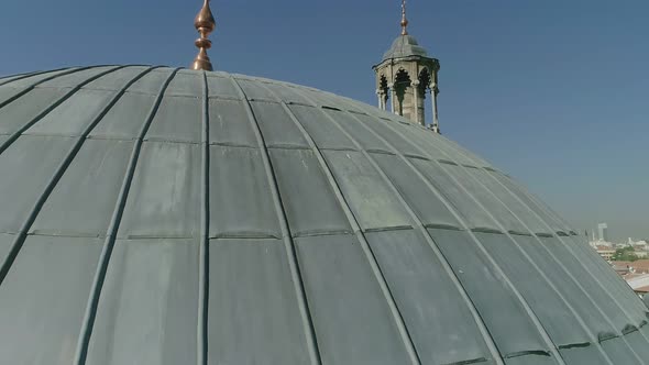 Konya Mosque Minaret Aerial View