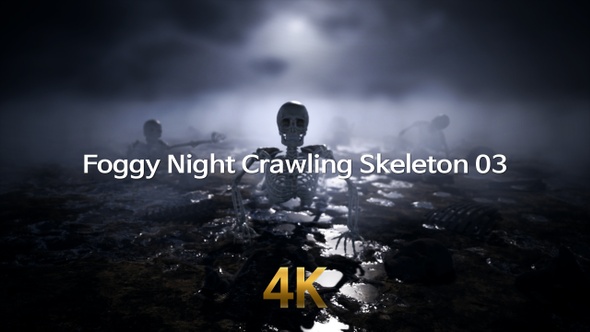 Foggy Night Crawling Skeleton 4K 03