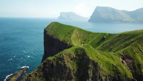 Aerial View of Kalsoy Island Faroe Islands