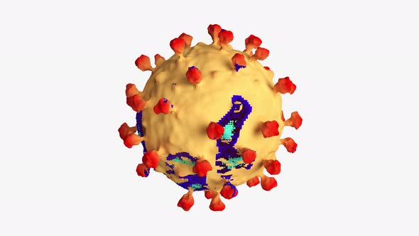 Polygonal Virus Changes Color 4k