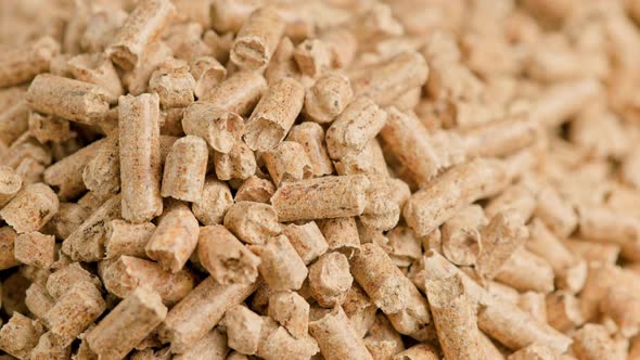 Looped Closeup Rotation of Compacted Wooden Sawdust Pellets