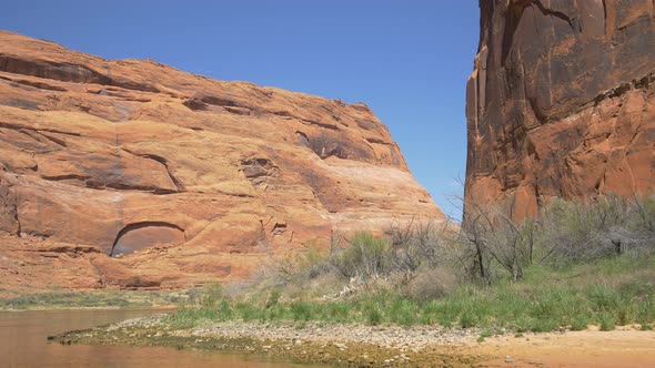 Eroded cliffs and bushes