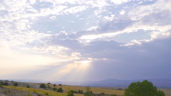 View of sunbeam and clouds.