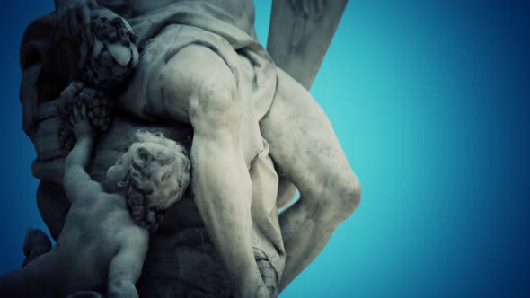 Antique White Marble Statue alt