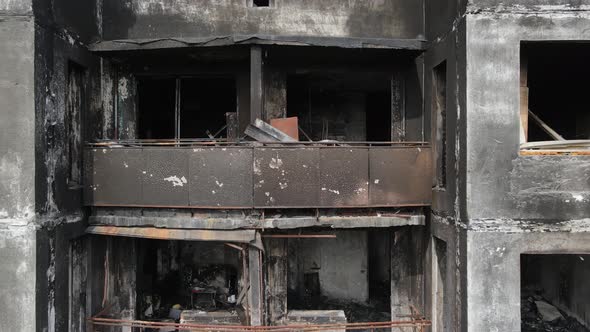 Ukraine  Burnt and Destroyed House in Kyiv