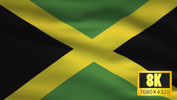 8K Jamaica Windy Flag Background