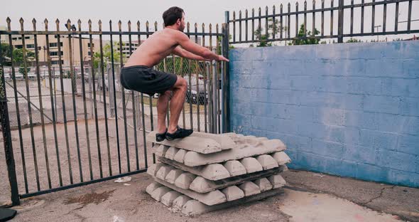 Athletic Male Workout Crossfit Slow-Motion