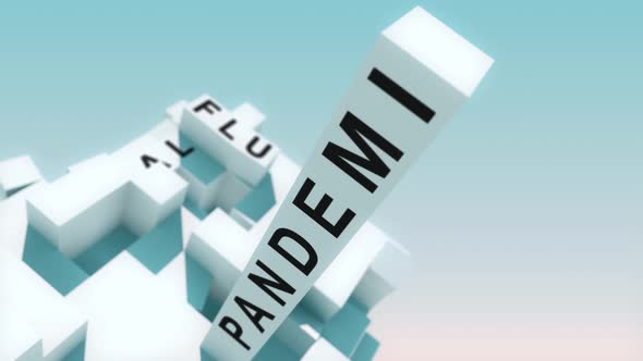 Covid-19 Words Animated with Cubes alt