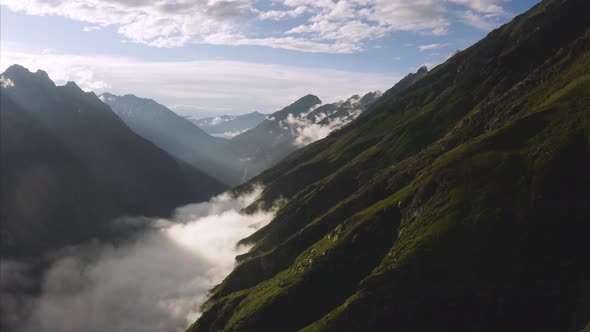 Aerial view of Italian Alps, Italy.