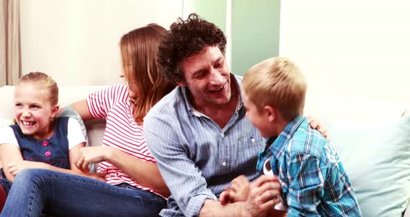 Happy Family Playing Together