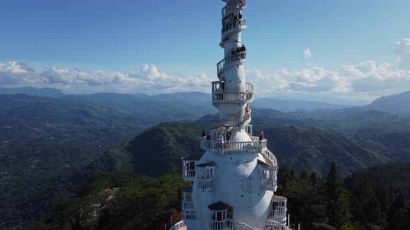 The most unusual temple. Tower with spiral staircase.