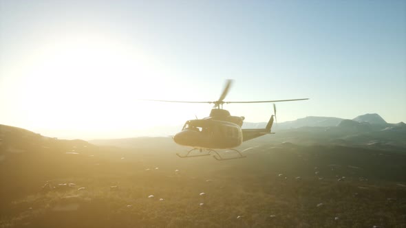 Slow Motion United States Military Helicopter in Vietnam alt