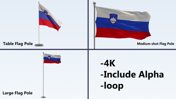 Slovenia Flag Pole Pack 4k-Loop